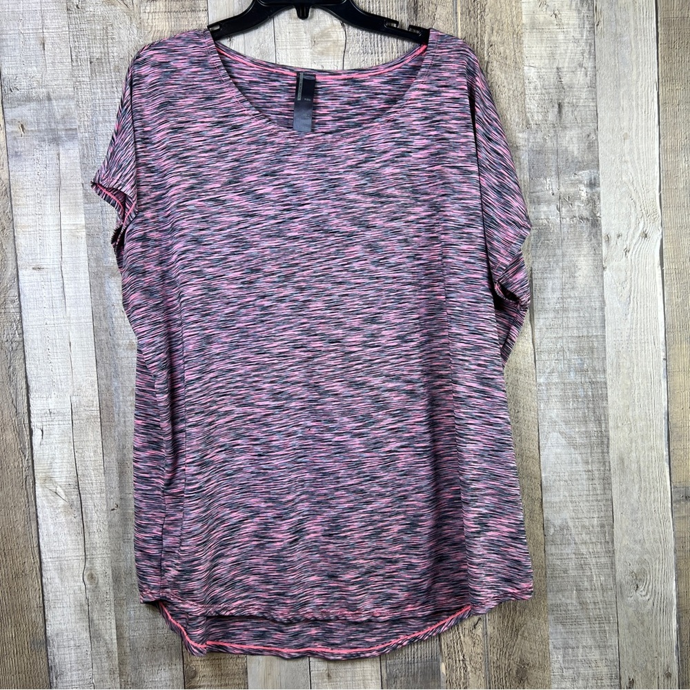 Mondetta Size XL Heathered Pink & Black Sleeveless Athletic Shirt